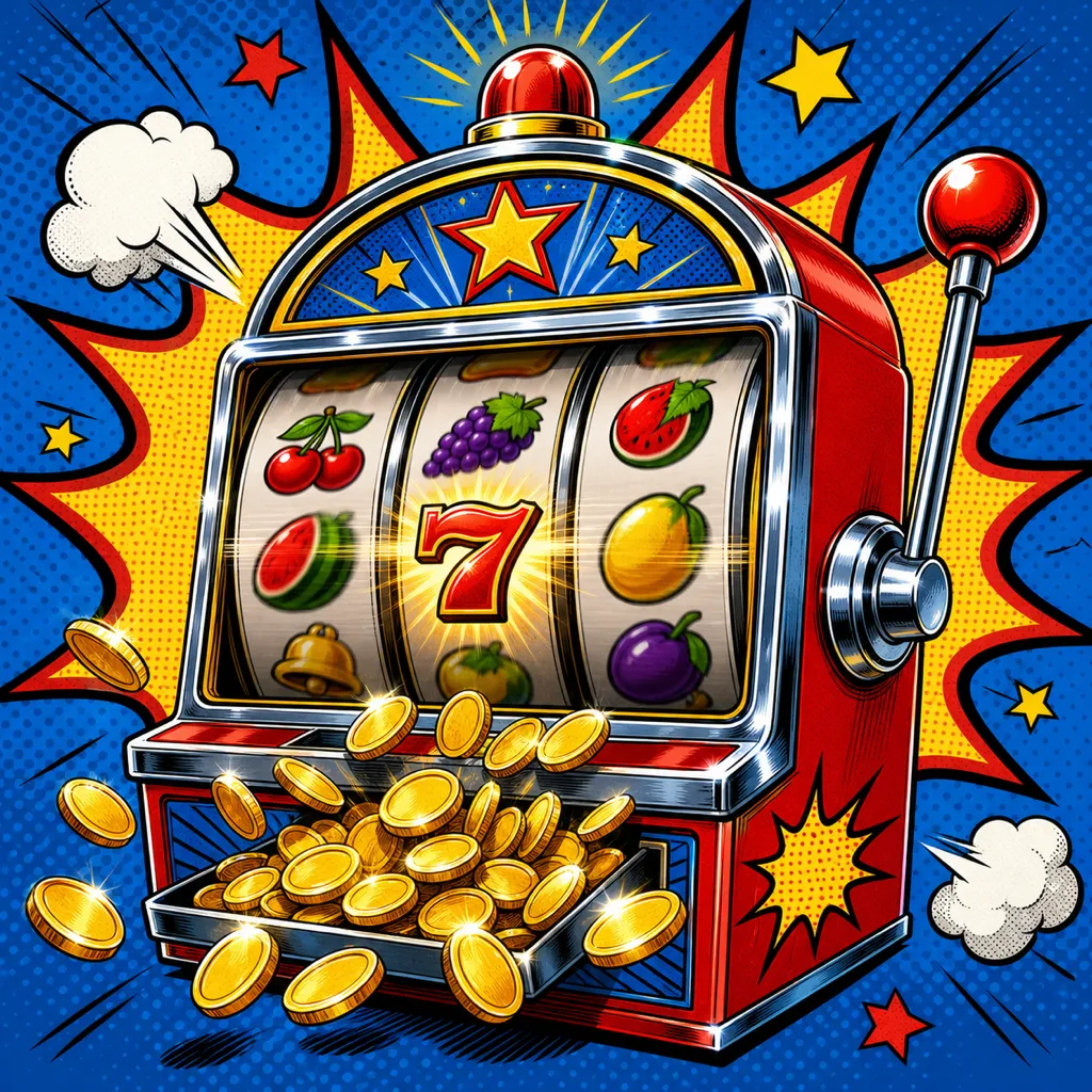 Komiksowy jednoręki bandyta sypiący złotymi monetami — Yep Casino